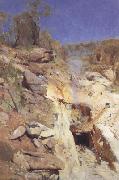 Arthur streeton Fire's on (lapstone tunnel) oil